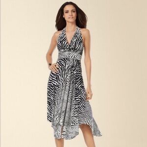 Soma Black and White Zebra Print Dress